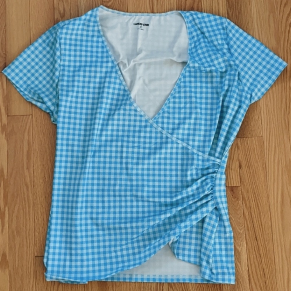🏊🏼‍♀️💦LAND’S END Gingham Swim Top